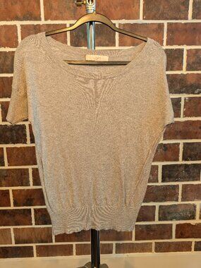 LOFT Silver Metallic Shimmer Dolman Sleeve Top XS